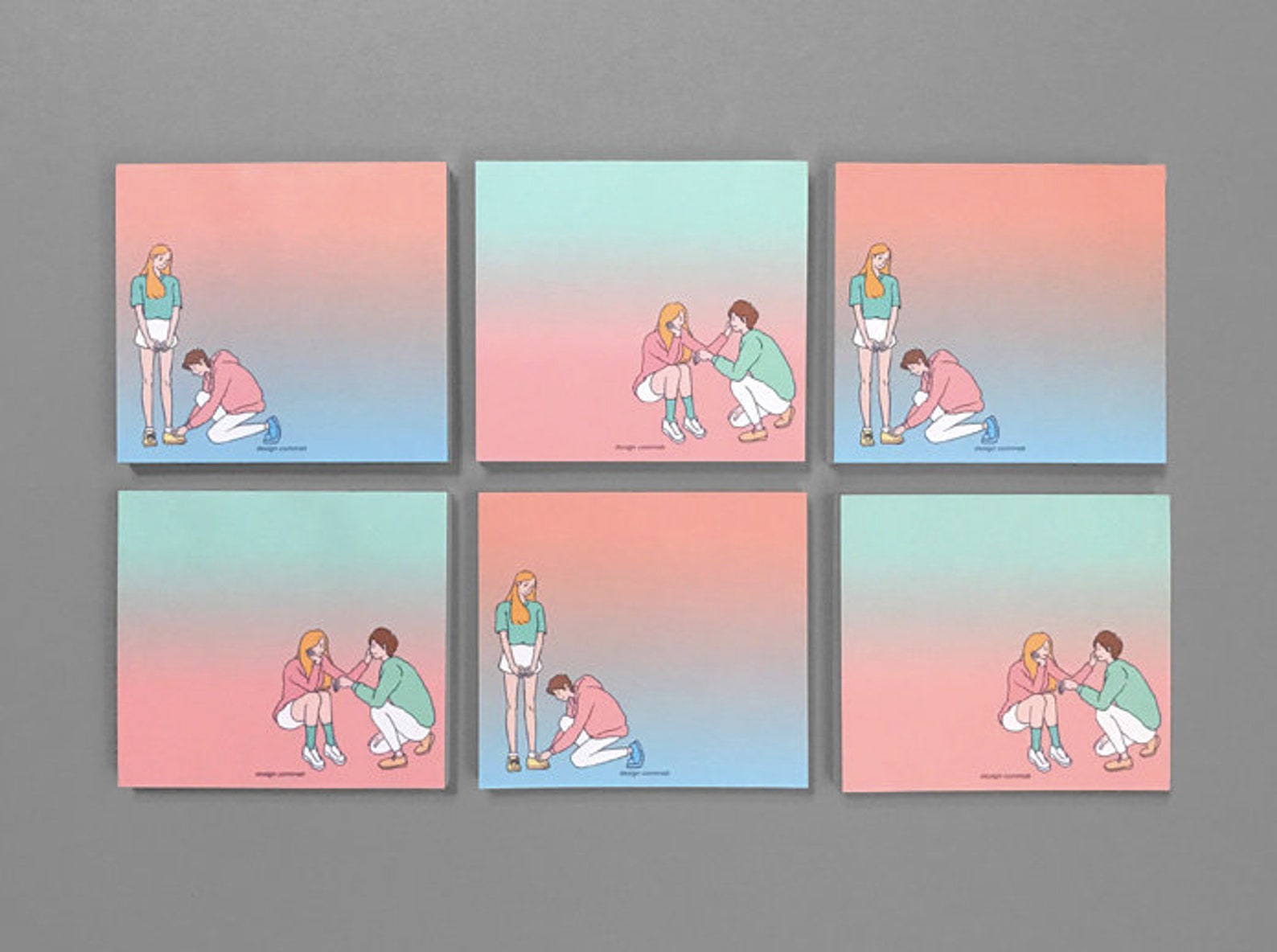 Couple Notepad / Pastel Notepads / Memo Pad / Stationery / Etsy