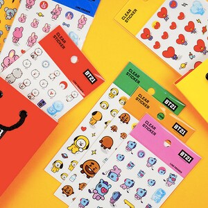 BT21 Planner Stickers / BTS Clear Stickers / Scrapbooking / Decoration / Journal / Planner Supplies / DIY / Diary Deco Stickers