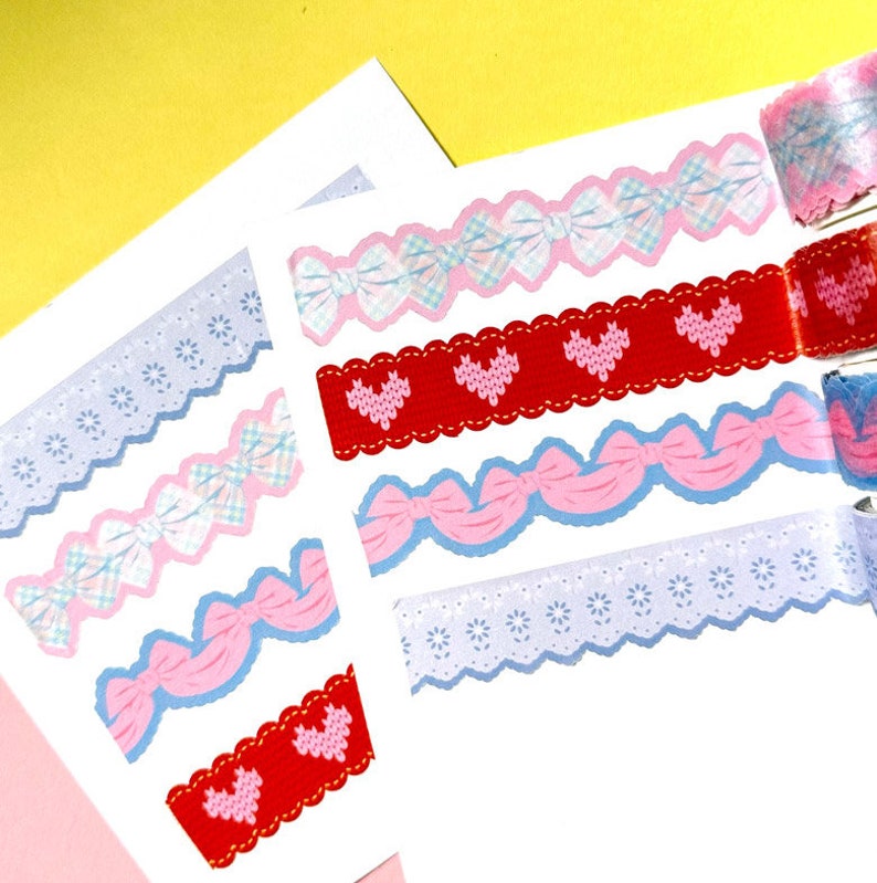 DIY Cut Washi Tape 4types / Masking Tape / Scrapbooking / Decoration / Planner Stickers / Planner Tape / Journal / School Sticker image 6