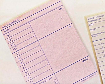 Daily Schedule Notepad [Pink] / Checklist Notepads / Time Table / To Do List / Shopping List / Daily Planner / Scrapbooking / Undated