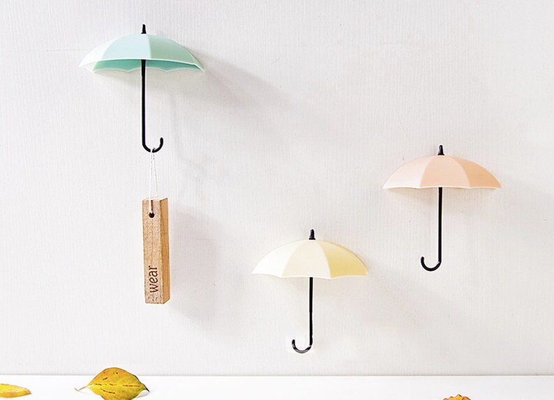Umbrella Wall Hooks Ver.2 / Pastel Wall Hanging / Colorful Etsy