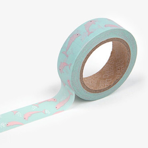 Rosa Delfin Washi Tape / Masking Tape / Scrapbooking / Dekoration / Planner Aufkleber / Planer Tape / Journal / Bastelbedarf / DIY