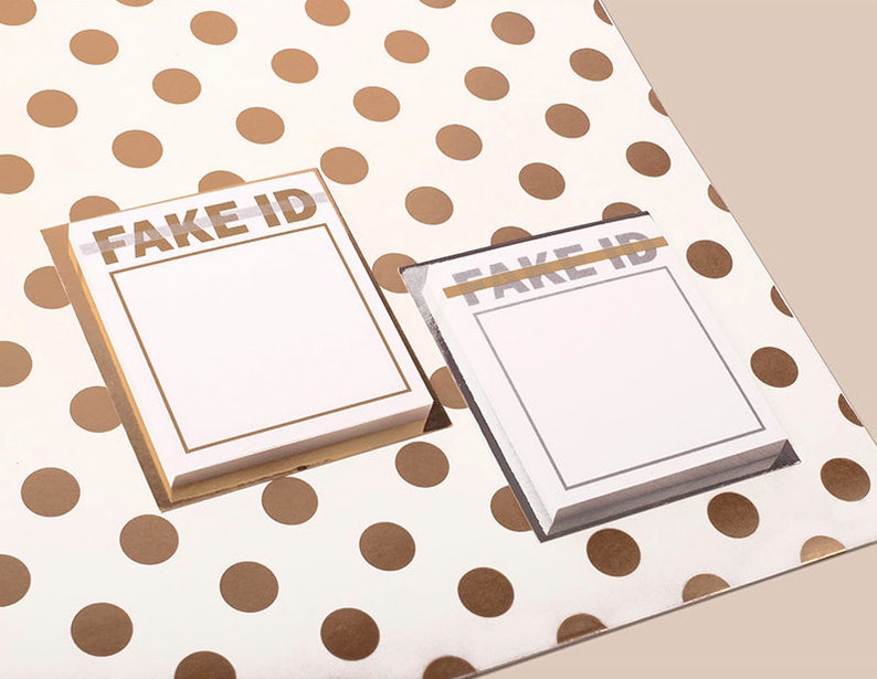 FAKE ID Notepad Unique Memo pad Funny Notepads Personalized Notepad Sticky Notes Stationery Scrapbooking Bullet Journal