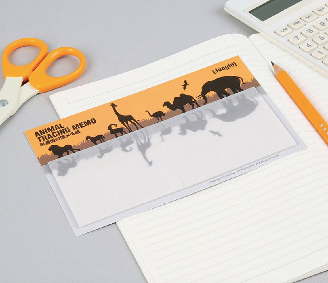 Tracing Paper Sticky Note jungle / Animal Notepads / Memo Etsy