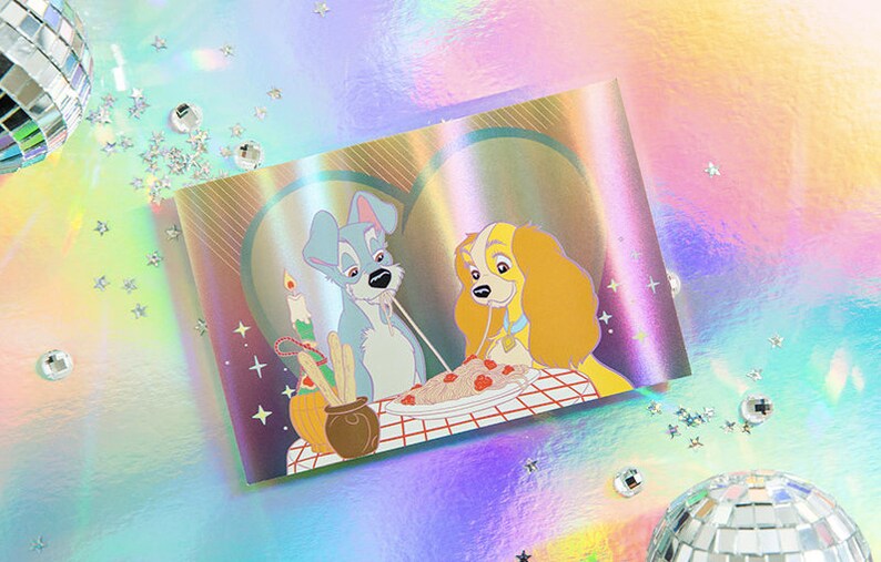 Cartes postales hologramme Disney Bambi/Dumbo/La dame et le clochard/aristochats/101 dalmatiens/mignonne carte postale/carte d'anniversaire/carte de voeux image 3