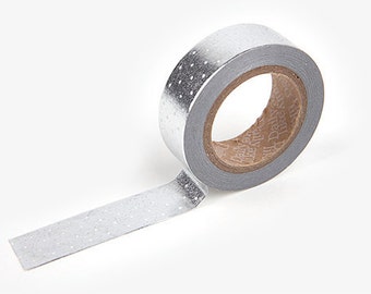 Silber Punkte Washi Tape / Masking Tape / Scrapbooking / Dekoration / Planner Aufkleber / Planer Tape / Journal / Bastelbedarf / DIY