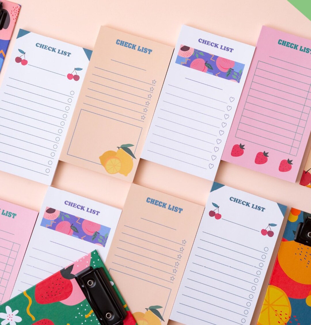 Fruits Notepad 4types / Checklist Notepads / Memo Pad / - Etsy