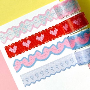 DIY Cut Washi Tape 4types / Masking Tape / Scrapbooking / Decoration / Planner Stickers / Planner Tape / Journal / School Sticker image 5