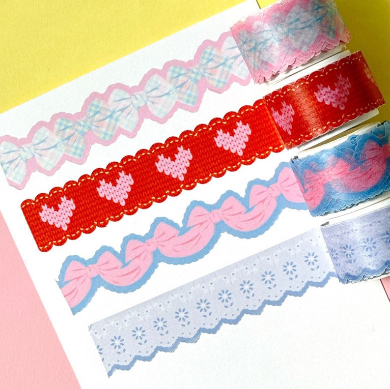 DIY Cut Washi Tape 4types / Masking Tape / Scrapbooking / Decoration / Planner Stickers / Planner Tape / Journal / School Sticker image 5