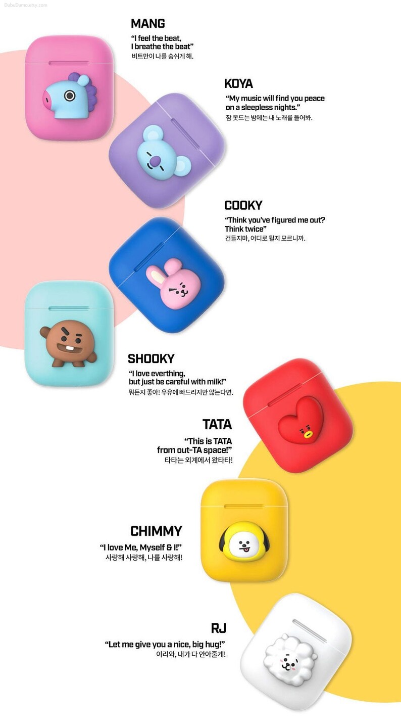 BT21 AirPod Case Keychain / BTS AirPods Case / Silicone AirPod Etsy
