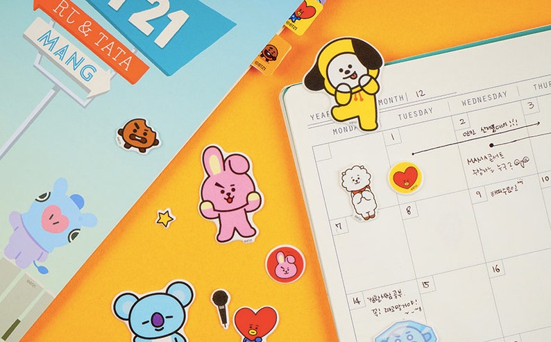 BT21 Planner Stickers / BTS Soft Stickers / Scrapbooking / Decoration / Journal / Planner Supplies / DIY / Diary Deco Stickers image 4