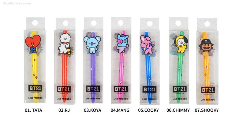 BT21 Figure Gel Pen / Colorful Pens / Stationery / Writing | Etsy
