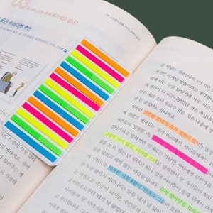 Index Sticky Highlighter _ Neon colors / Bookmark / Point Highlighter / Sticky Notes / Scrapbooking Paper / Office, School Supplies dubudumo