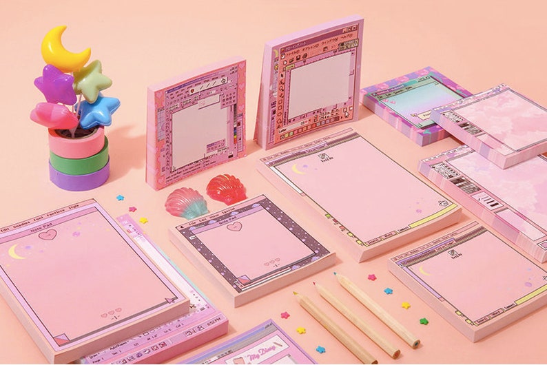 Word Violet Notepad L / Pink Notepads / Memo Pad / Stationery / Scrapbooking / Organize / Christmas Gift / Cute Notepad / Kawaii Notepad image 9