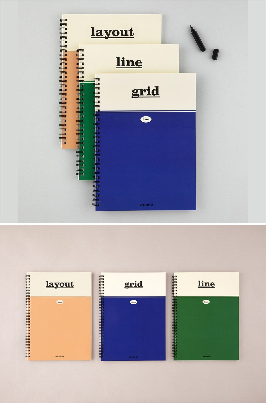Spring Notebook L line, Grid, Layout Lined Notebook, Grid Notebook ...