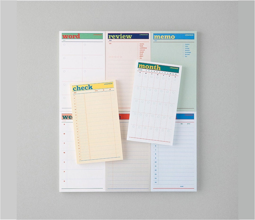 Notepads 8types / Simple Notepad / Big Memo Pad / Stationery - Etsy