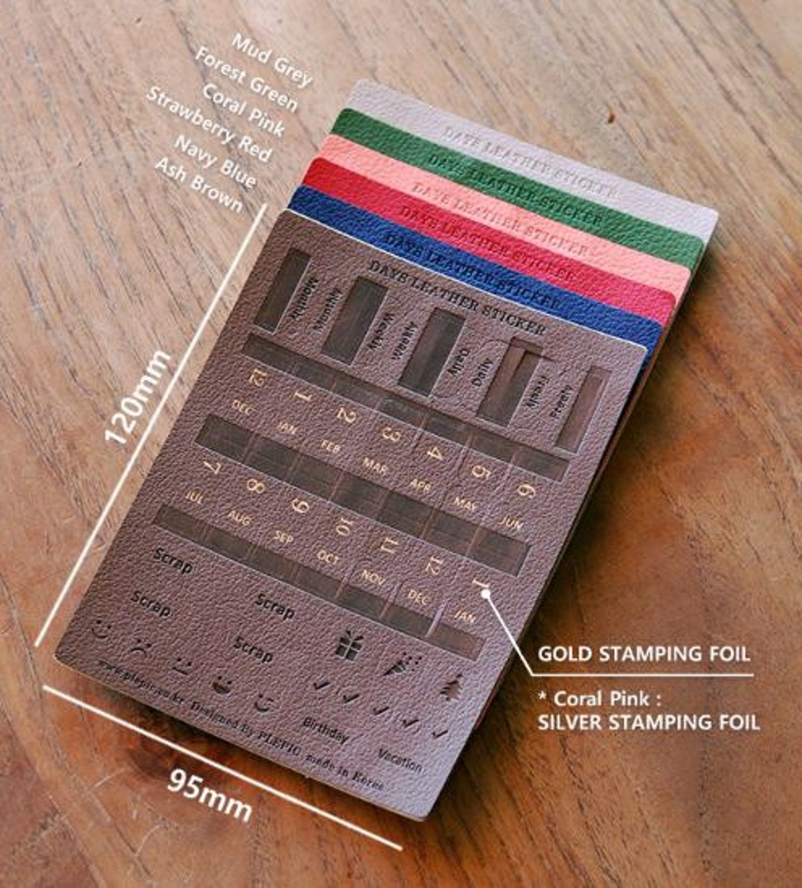 Leather Index Stickers VER.2 6colors / Tabs Stickers / Etsy