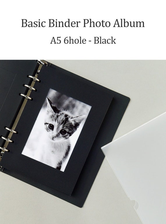 4x6 Photo Album black / A5 6hole Binder / Photo Book / Vertical