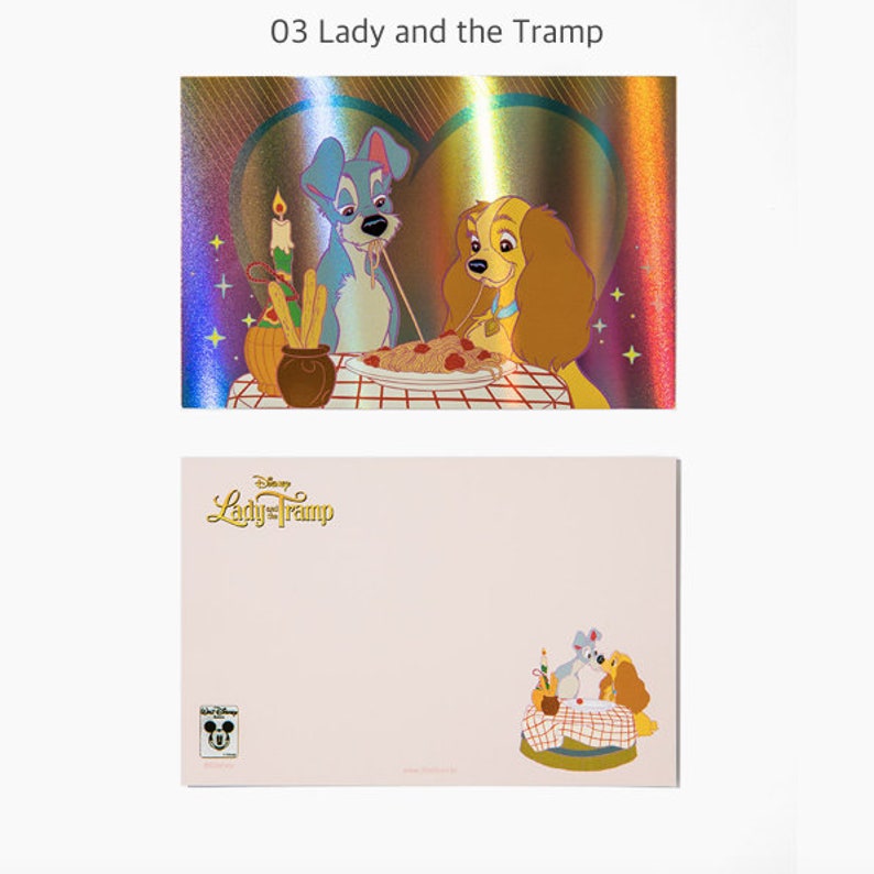 Cartes postales hologramme Disney Bambi/Dumbo/La dame et le clochard/aristochats/101 dalmatiens/mignonne carte postale/carte d'anniversaire/carte de voeux image 6