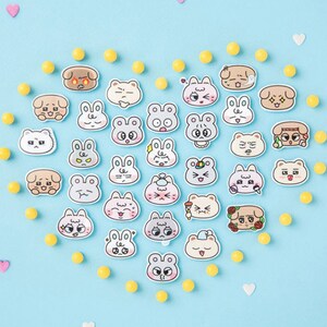 Planner Stickers animals Emotion / 8sheets / Uncut Stickers ...
