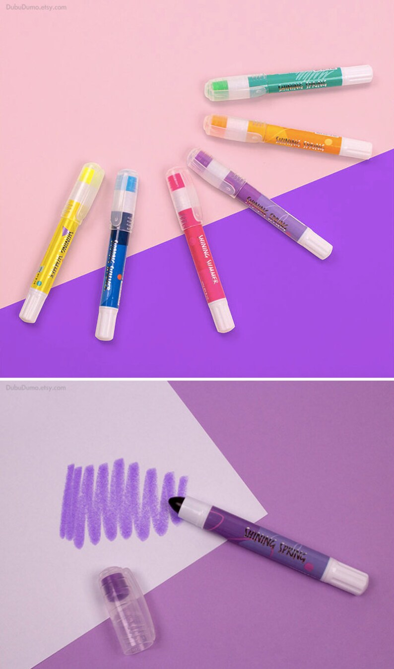 Shining Gel Stick Pen 6colors / Highlighter / Writing Tools Etsy