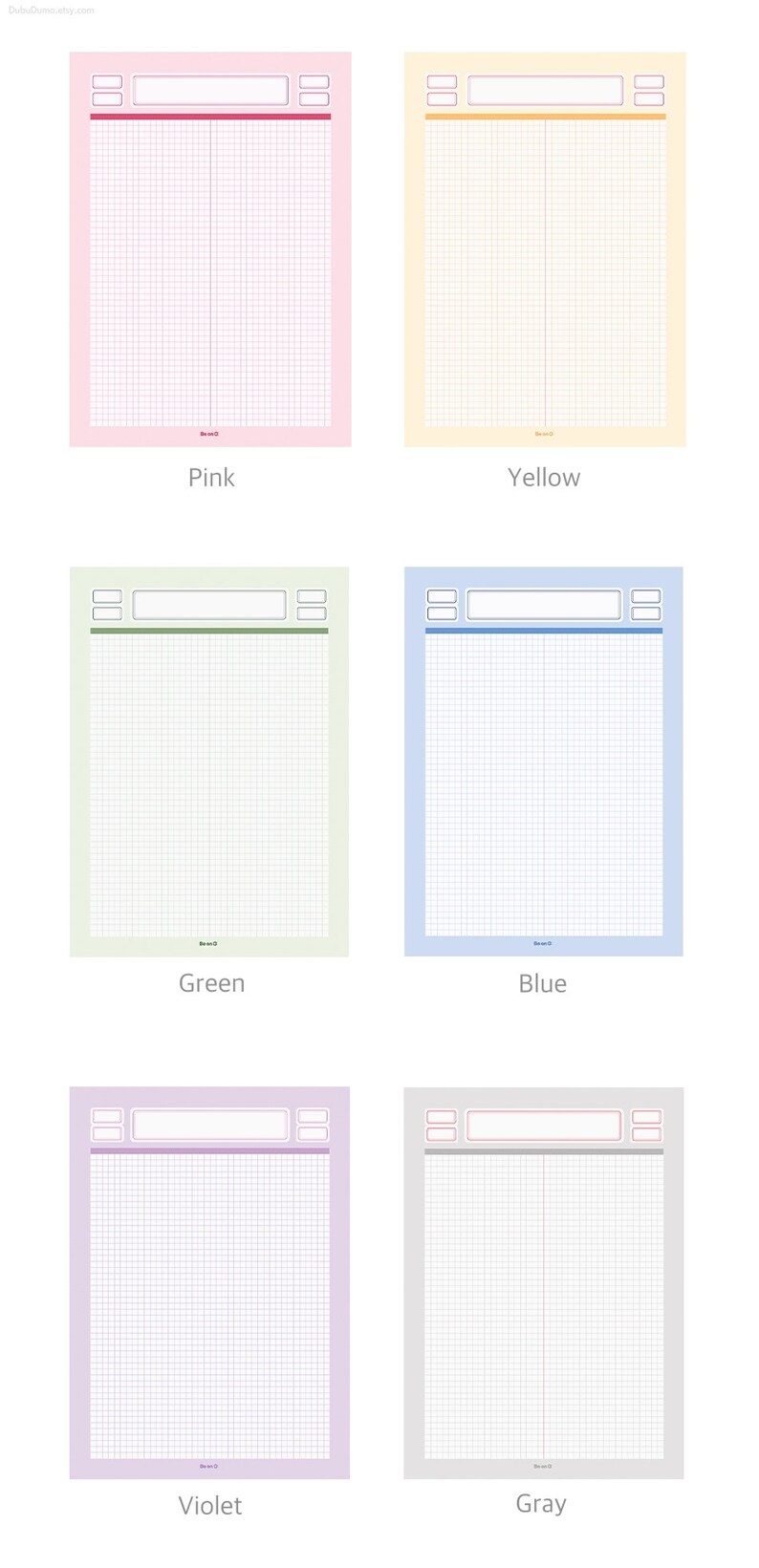 B5 Grid Notepads Label 6types / Simple Notepad / Big Memo Etsy
