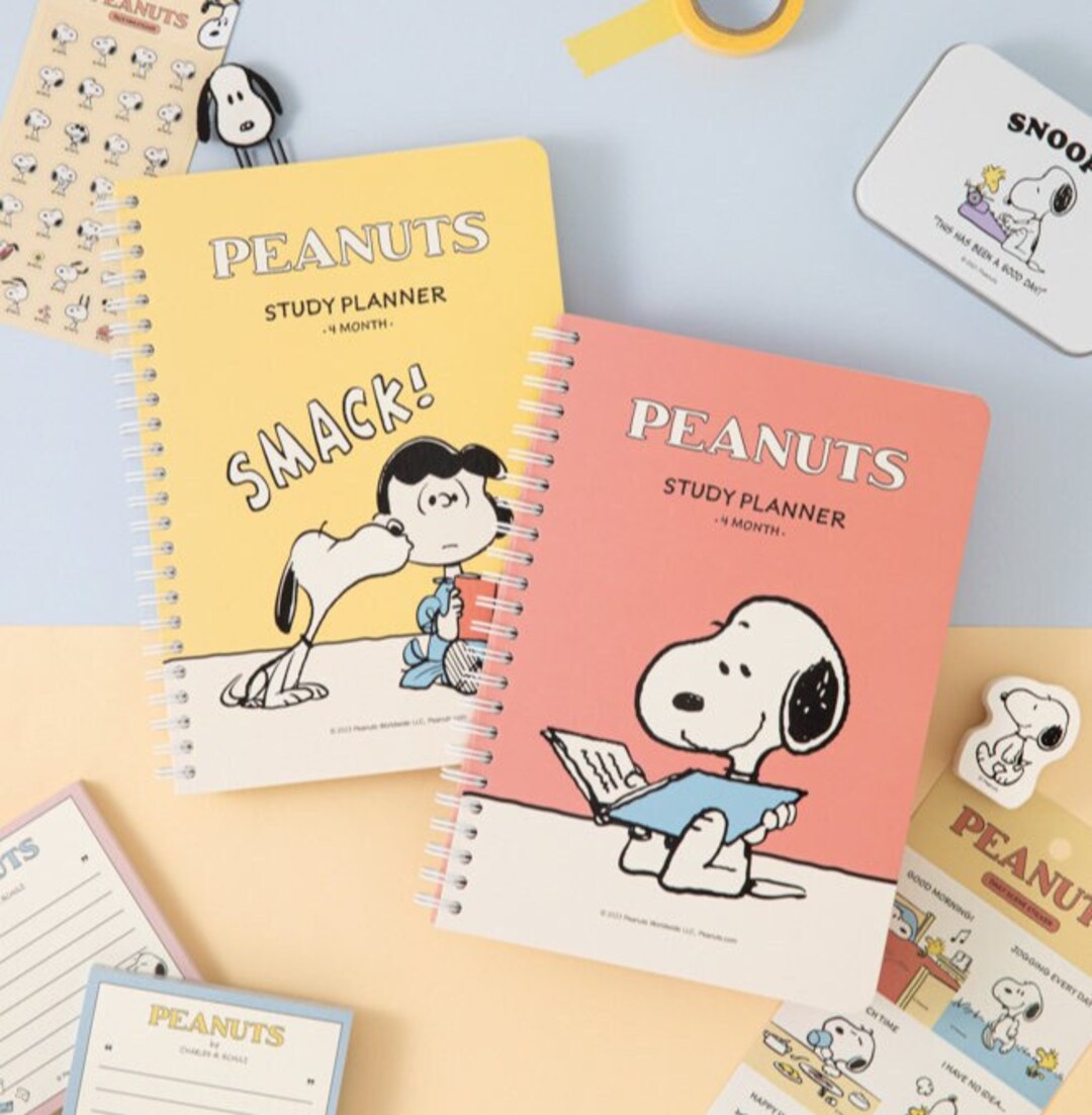 Snoopy Study Planner 2types / Grid Line Blank Notebook / - Etsy