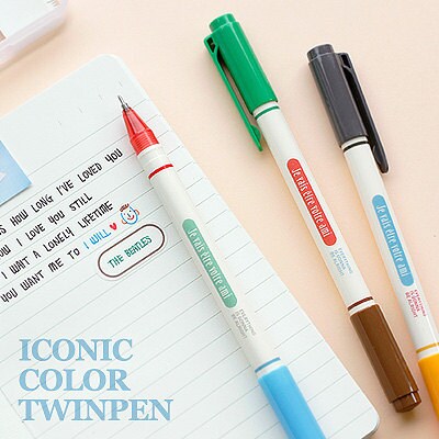 0.4mm  6 Colors Useful Twin Pens Set / Highlighter / Two ways Pens Se…