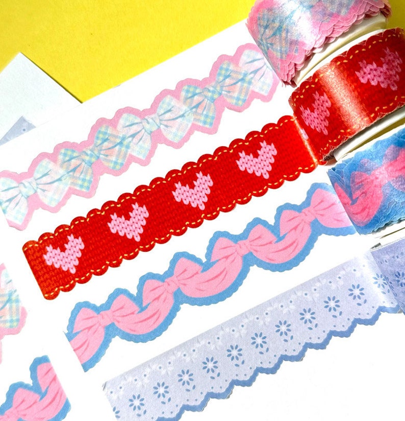 DIY Cut Washi Tape 4types / Masking Tape / Scrapbooking / Decoration / Planner Stickers / Planner Tape / Journal / School Sticker image 1