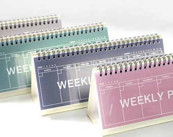 Weekly Planner [4colors] / Desk Planner / Undated Planner / Diary / Agenda / Journal / School Supplies / Study Planner / dubudumo