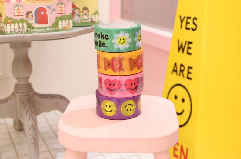 Box Tape Smile Series / Wrapping Packing Tape / Box Deco Tape / Adhesive Tape / Pattern Tape / Packaging Tape / Packing Tape dubudumo image 1