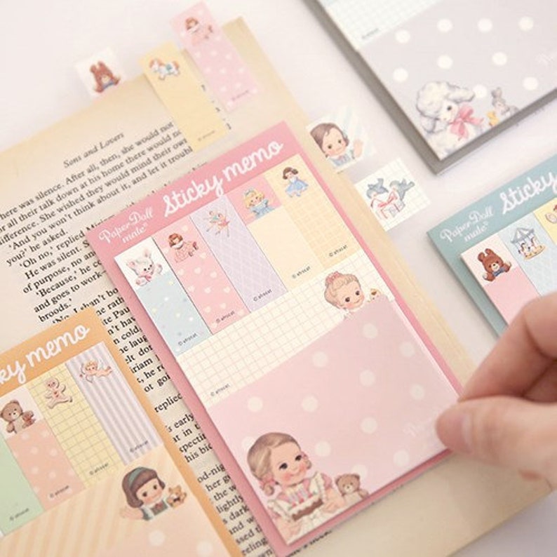 Paper Doll Sticky Note / Cute Notepad / Colorful Notepads / Etsy