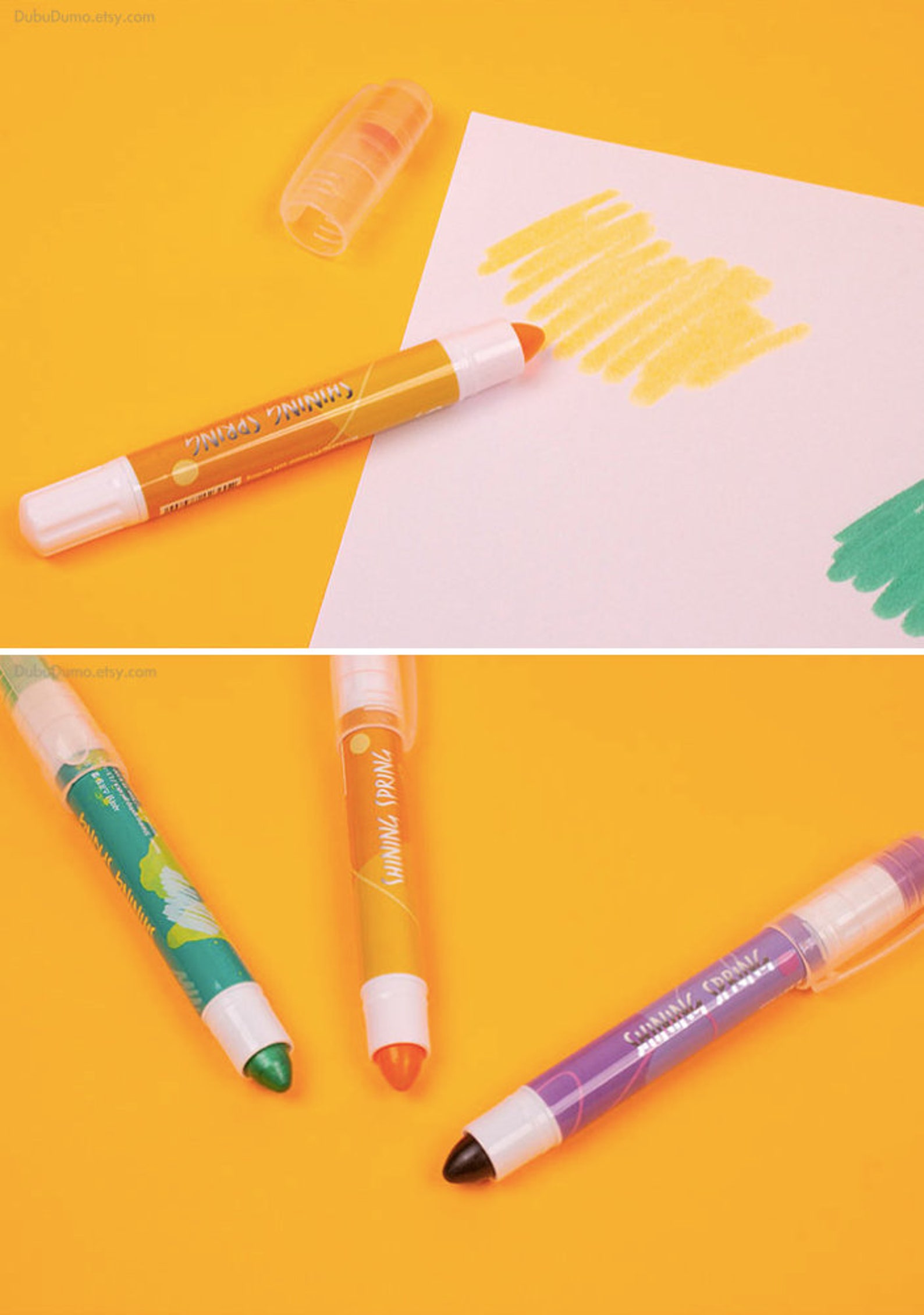 Shining Gel Stick Pen 6colors / Highlighter / Writing Tools Etsy