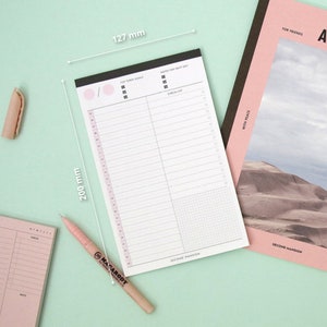 A5 Time Table Notepad / Daily Memo Pad / Notepads / Personalized ...