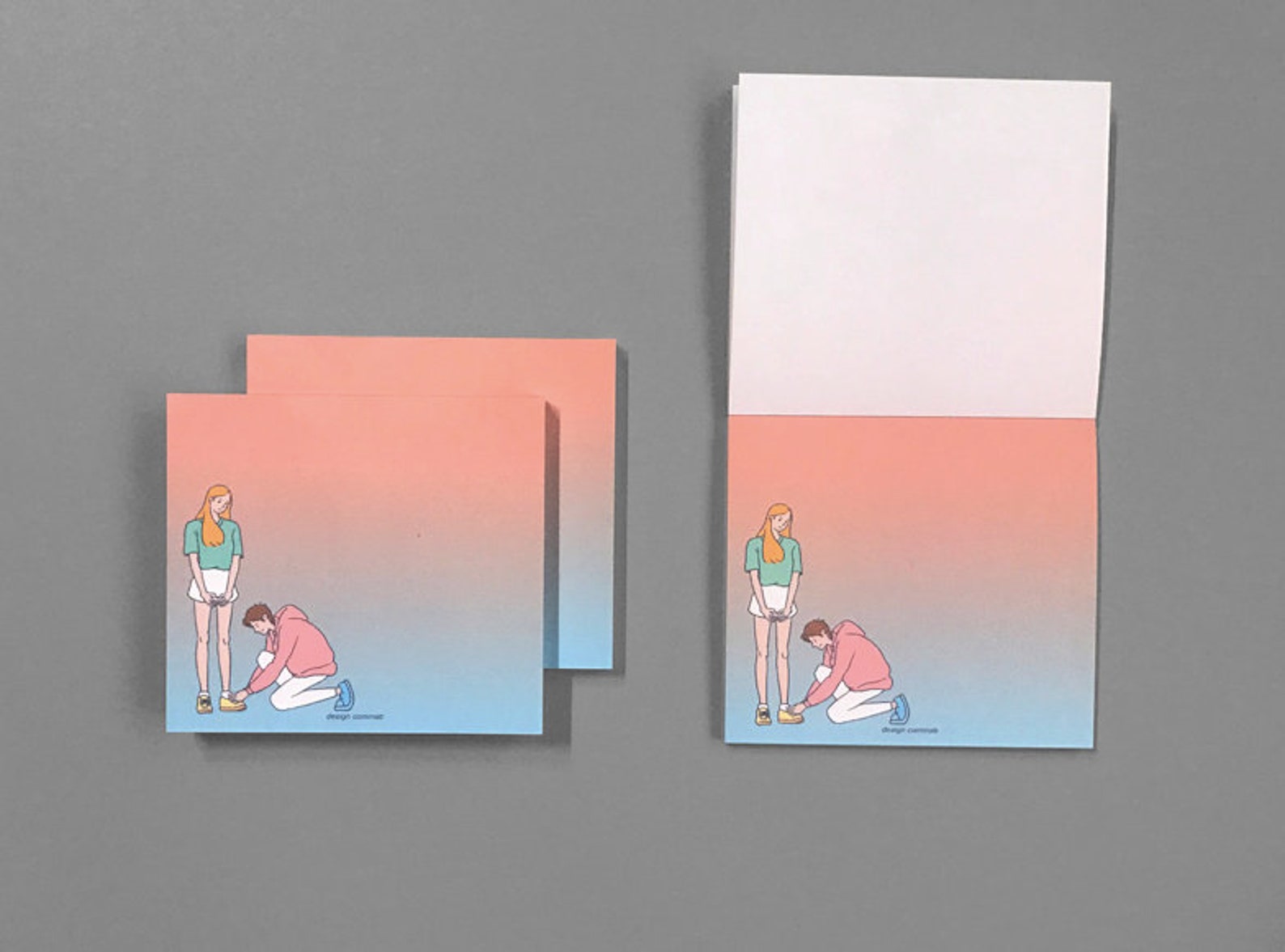 Couple Notepad / Pastel Notepads / Memo Pad / Stationery / Etsy