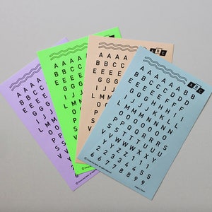 Alphabet & Number Sticker VER.4 / Number Letter Sticker / Letters Stickers  / Capical Letters / Alphabet Stickers / Scrapbooking Stickers 