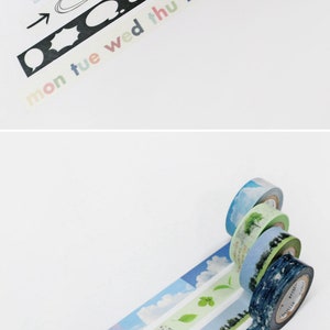 Washi Tape 15mm 14types / Daily Masking Tape / Scrapbooking / Decoration / Planner Stickers / Journal / School Supplies / DIY image 5