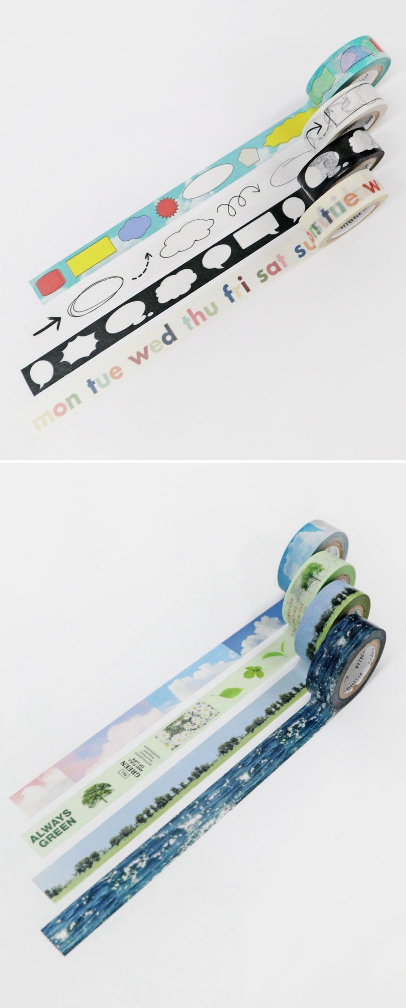 Washi Tape 15mm 14types / Daily Masking Tape / Scrapbooking / Decoration / Planner Stickers / Journal / School Supplies / DIY image 5