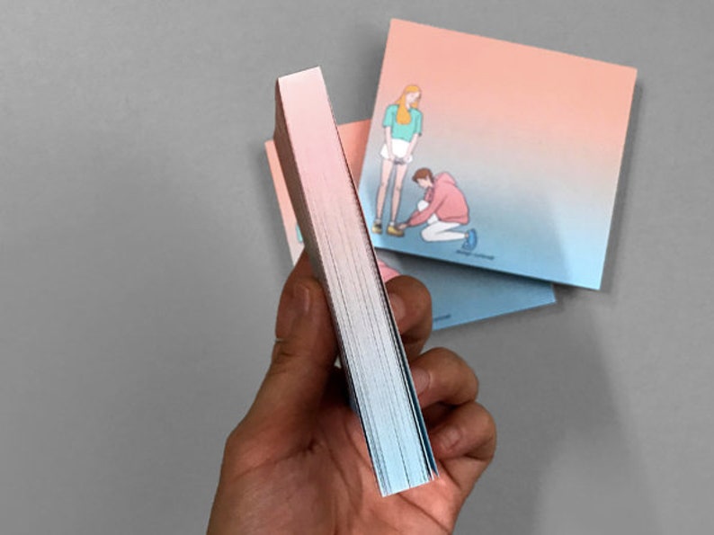 Couple Notepad / Pastel Notepads / Memo Pad / Stationery / Etsy