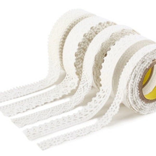 Cotton Lace Adhesive Tape [ White ] // 5 Types