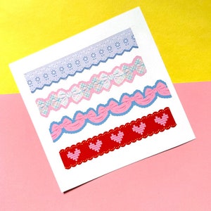 DIY Cut Washi Tape 4types / Masking Tape / Scrapbooking / Dekoration / Planner Sticker / Planer Tape / Journal / Schule Sticker Bild 4