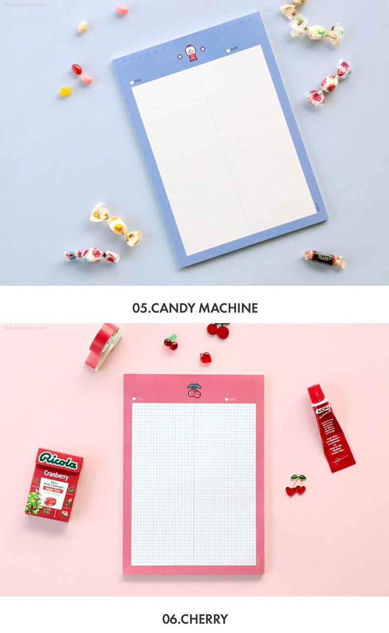 B5 Grid Notepads 6types / Simple Notepad / Big Memo Pad / Etsy