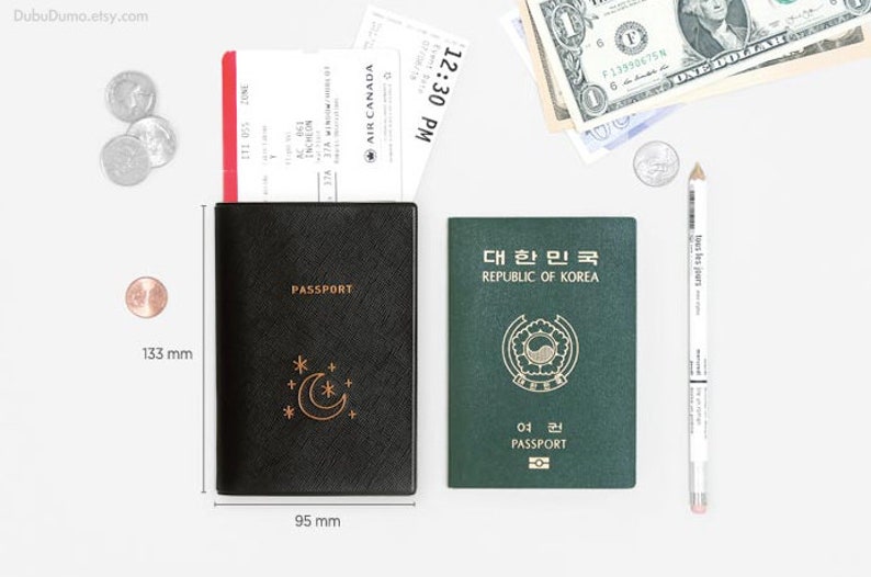 Passport Case Passport Wallet Leather Passport Holder Travel Wallet Traveler Gift Vacation Moonlight Passport Covers