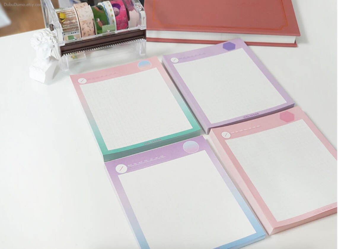 Small Grid Notepads 4types / Simple Notepad / Big Memo Pad / Etsy