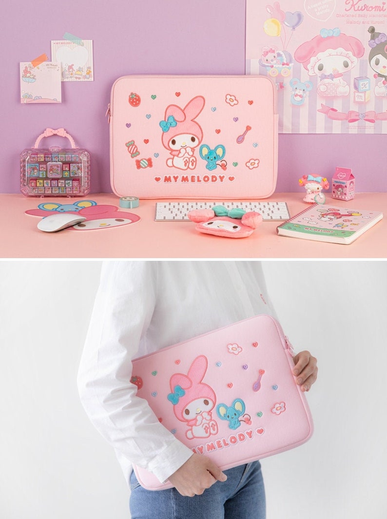13' 15' LAPTOP CASE [My Melody] / 13 inch 15inch MacBook Sleeve, 12.9' iPad Pro Case, Laptop Sleeve, Tablet Pouch, School Supplies 