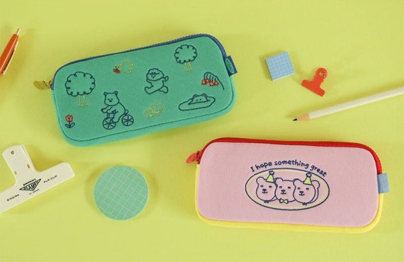 Soft Pencil Case 2colors / Pen Case / Pencil Pouch / Pen 