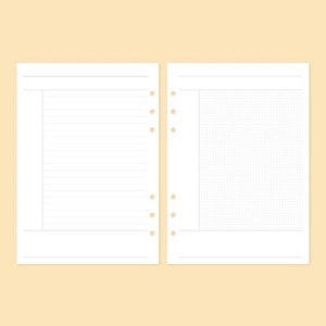 A5 6Ring Refill Cornell [2types] / Monthly Planner, Weekly Planner, Grid Notebook, Simple Notebook, Review Notebook, Blank Notebook, Daily