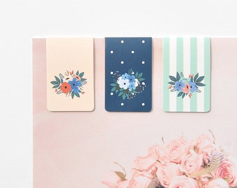 3 Bouquet Magnetic Bookmarks / Flower Planner Bookmark / Journal Bookmark / Bookish / Book Lover Gifts / Scrapbooking / Journalling