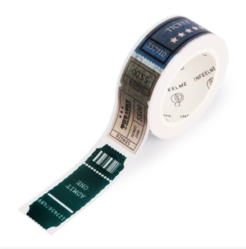 Washi Tape 7types / Ticket, Date Masking Tape / Scrapbooking / Dekoration / Planer Sticker / Journal / Schulbedarf / DIY / Grid Bild 2