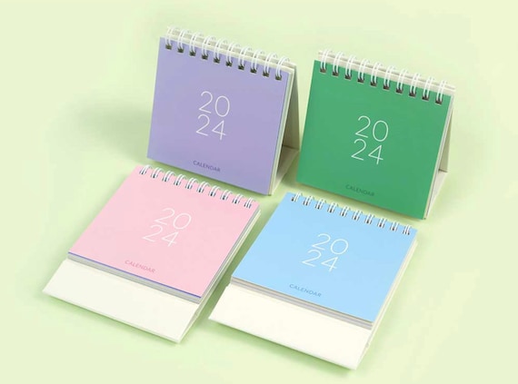 Mini calendrier 2024 4 couleurs / Calendrier de bureau / -  Canada